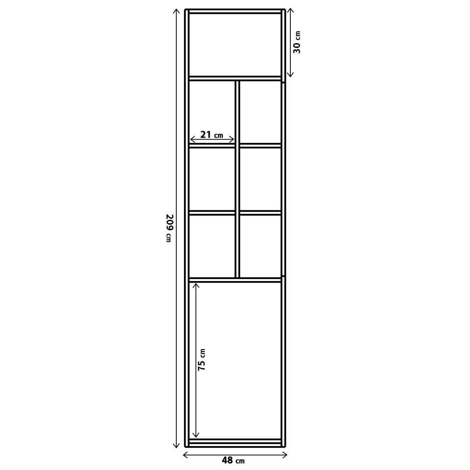 Puzzle Açık Raflı Blok Sağ (Antrasit Gri)