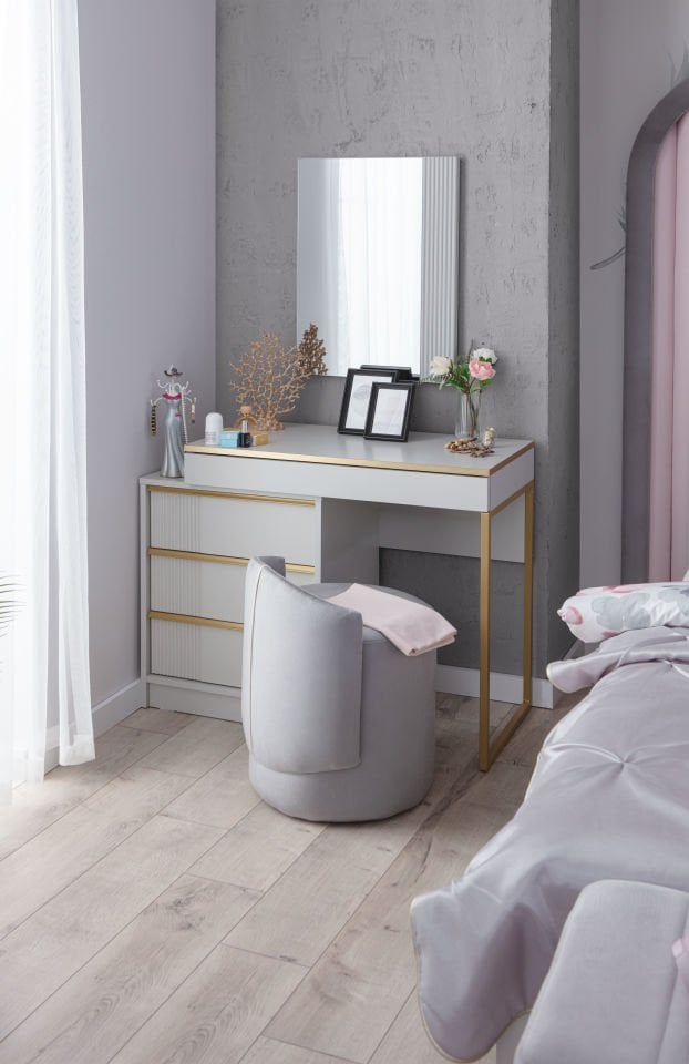 Elegant Puf (Buz Gri)