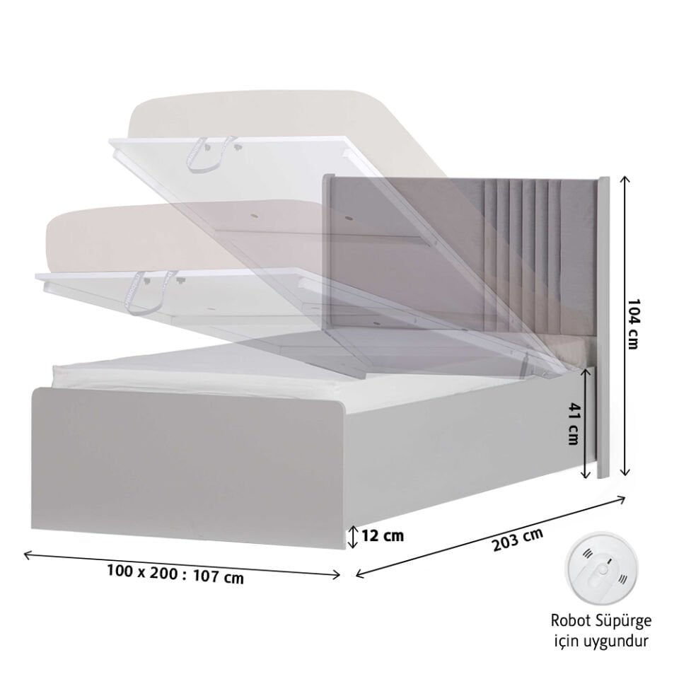 Elegant Bazalı Karyola 100 x 200