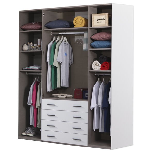 Puzzle Atlas White 4 Kapılı Dolap 441