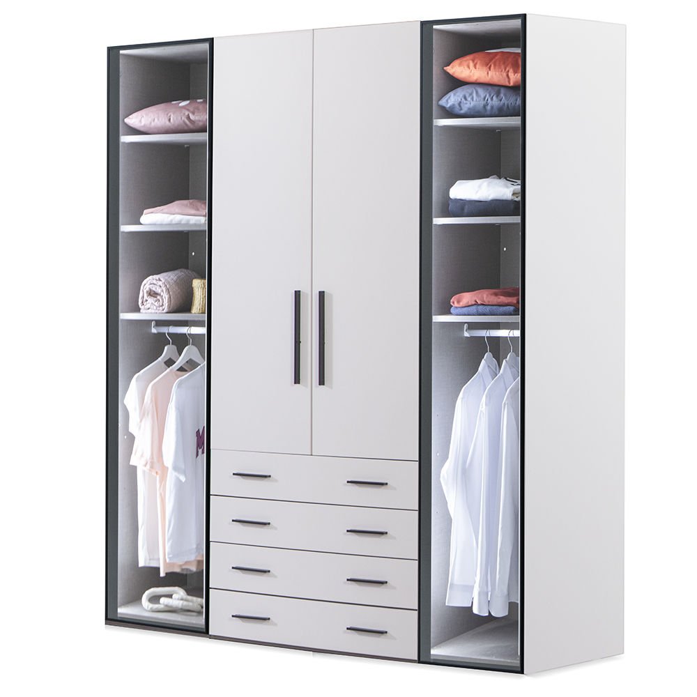 Puzzle Atlas White 4 Kapılı Dolap 441 | Benimodam