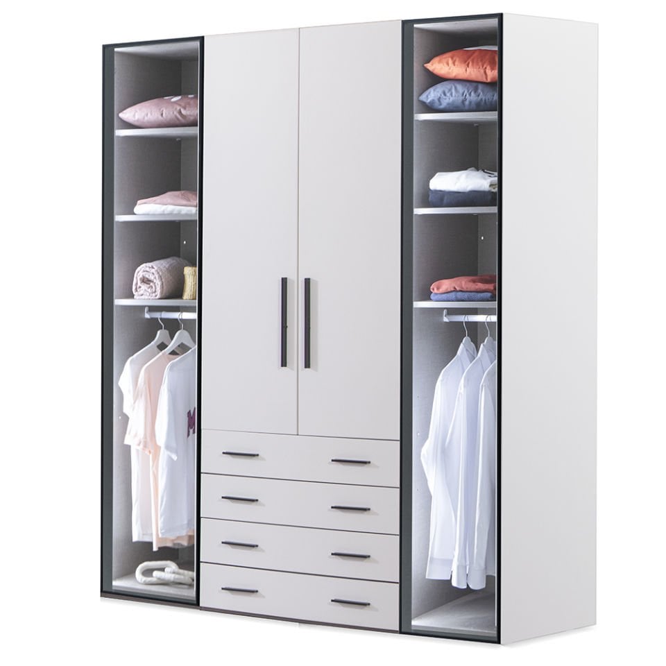 Puzzle Atlas White 4 Kapılı Dolap 441