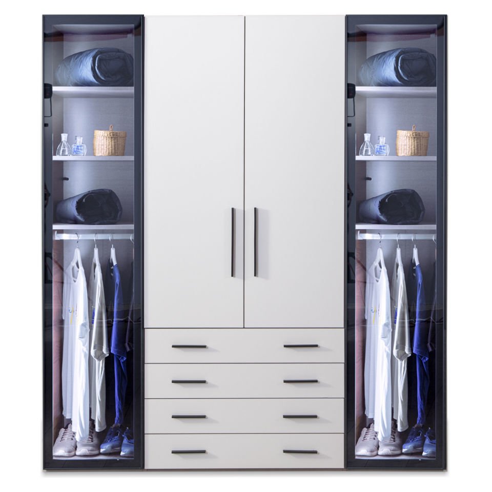 Puzzle Atlas White 4 Kapılı Dolap 441