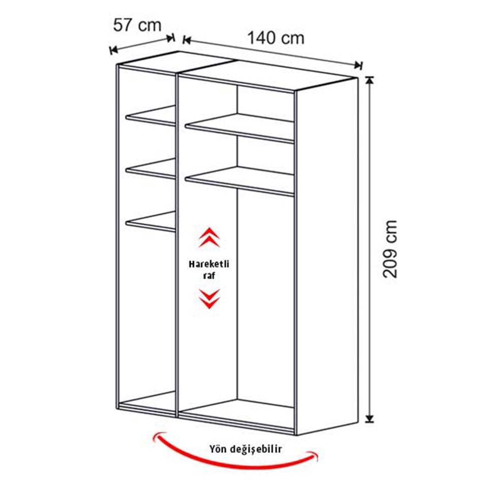 Puzzle Helen 3 Kapılı Dolap 301