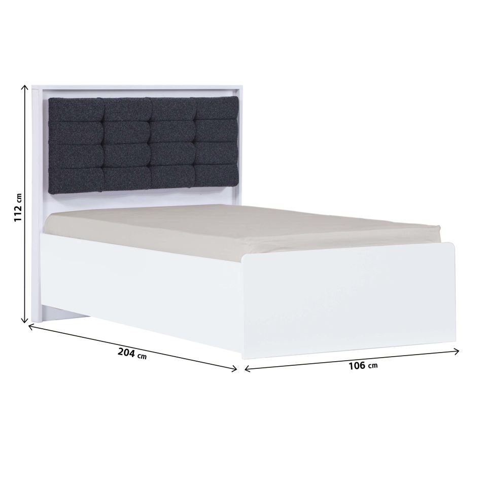 Atlas White Bazalı Karyola 100 x 200
