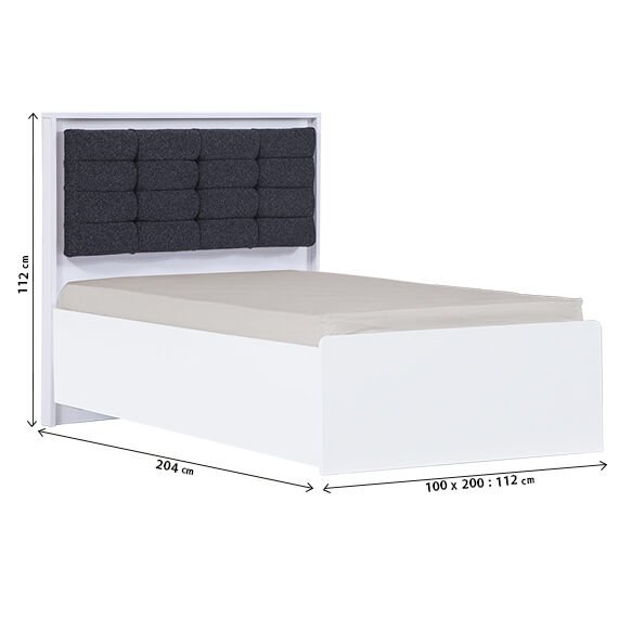 Atlas White Bazalı Karyola 100 x 200