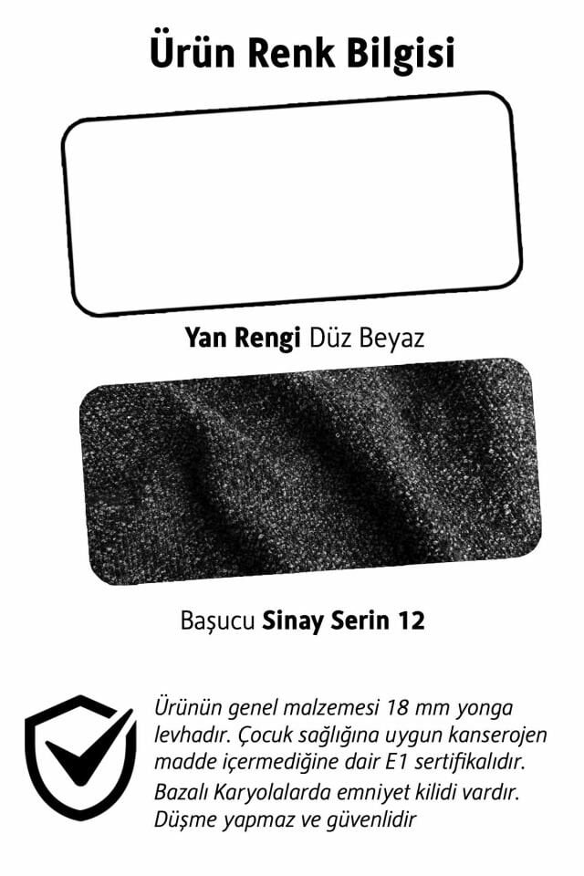 Atlas White Bazalı Karyola 120 x 200