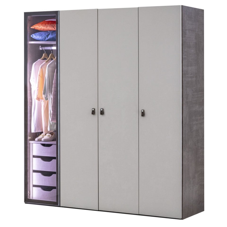 Puzzle Aura 4 Kapılı Dolap 452 + 1K İç Çekmece