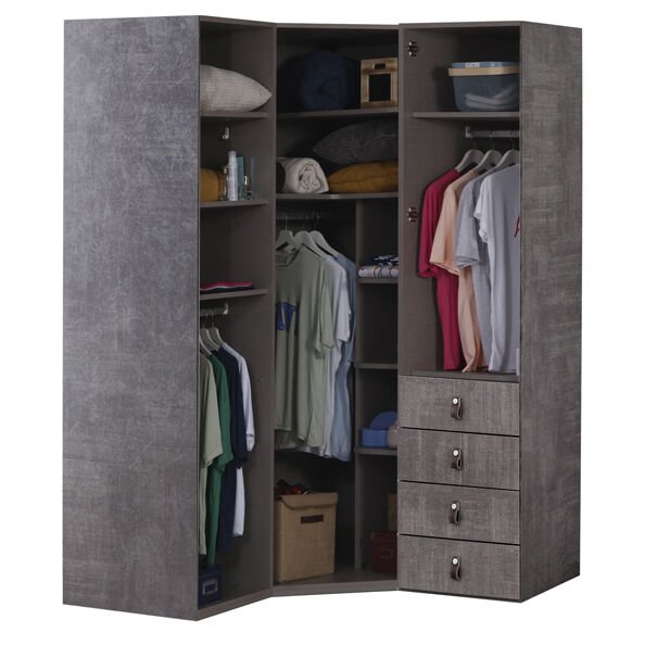 Puzzle Aura 3 Kapılı Köşe Dolap 808