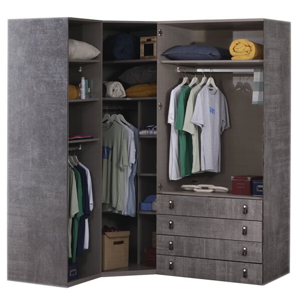 Puzzle Aura 4 Kapılı Köşe Dolap 836