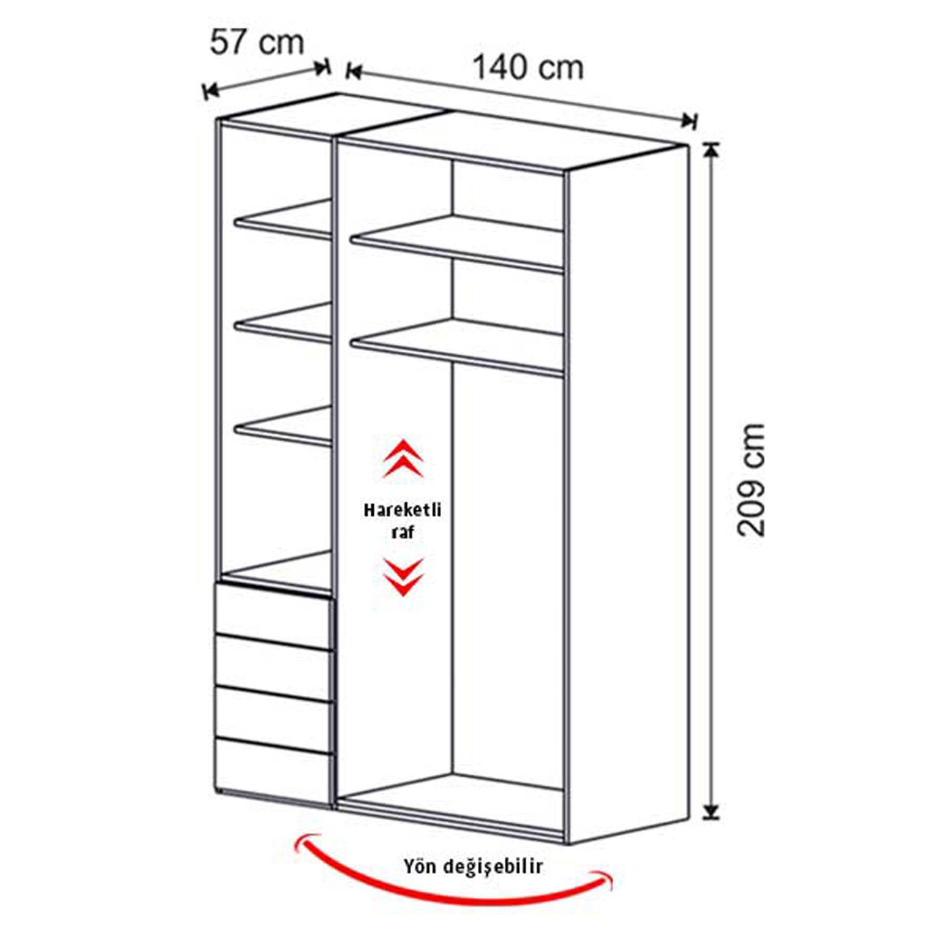Puzzle Atlas 3 Kapılı Dolap 306 | Benimodam