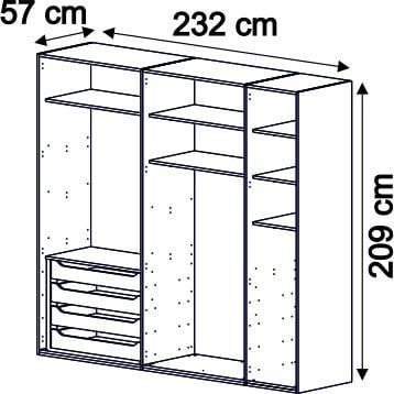 Puzzle Loft 5 Kapılı Dolap 504 + 2K İç Çekmece