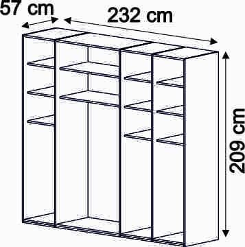 Puzzle Atlas 5 Kapılı Dolap 534