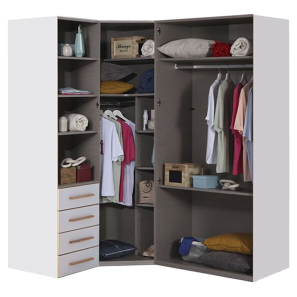 Puzzle Retro 4 Kapılı Köşe Dolap 842