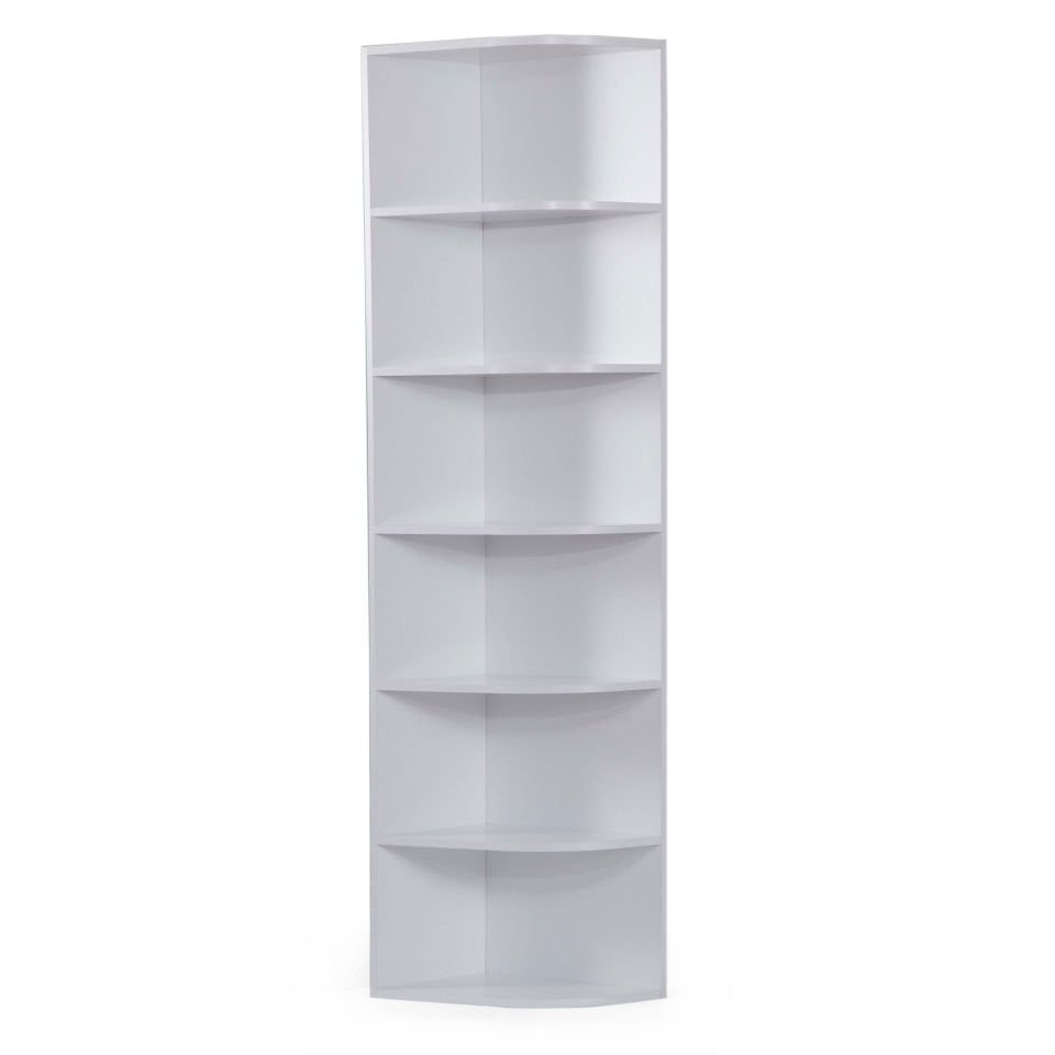 Puzzle Köşe Kitaplık (Düz Beyaz)