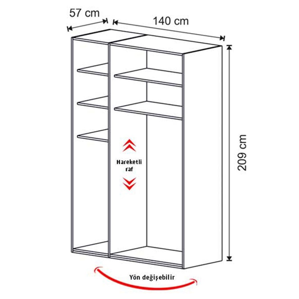 Puzzle Torino 3 Kapılı Dolap 301