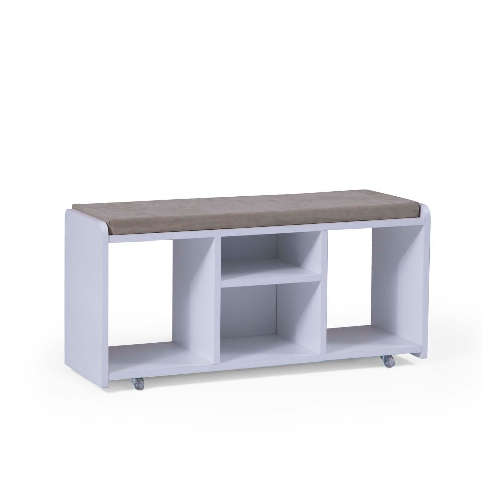 Tekerlekli Bench (Düz Beyaz)