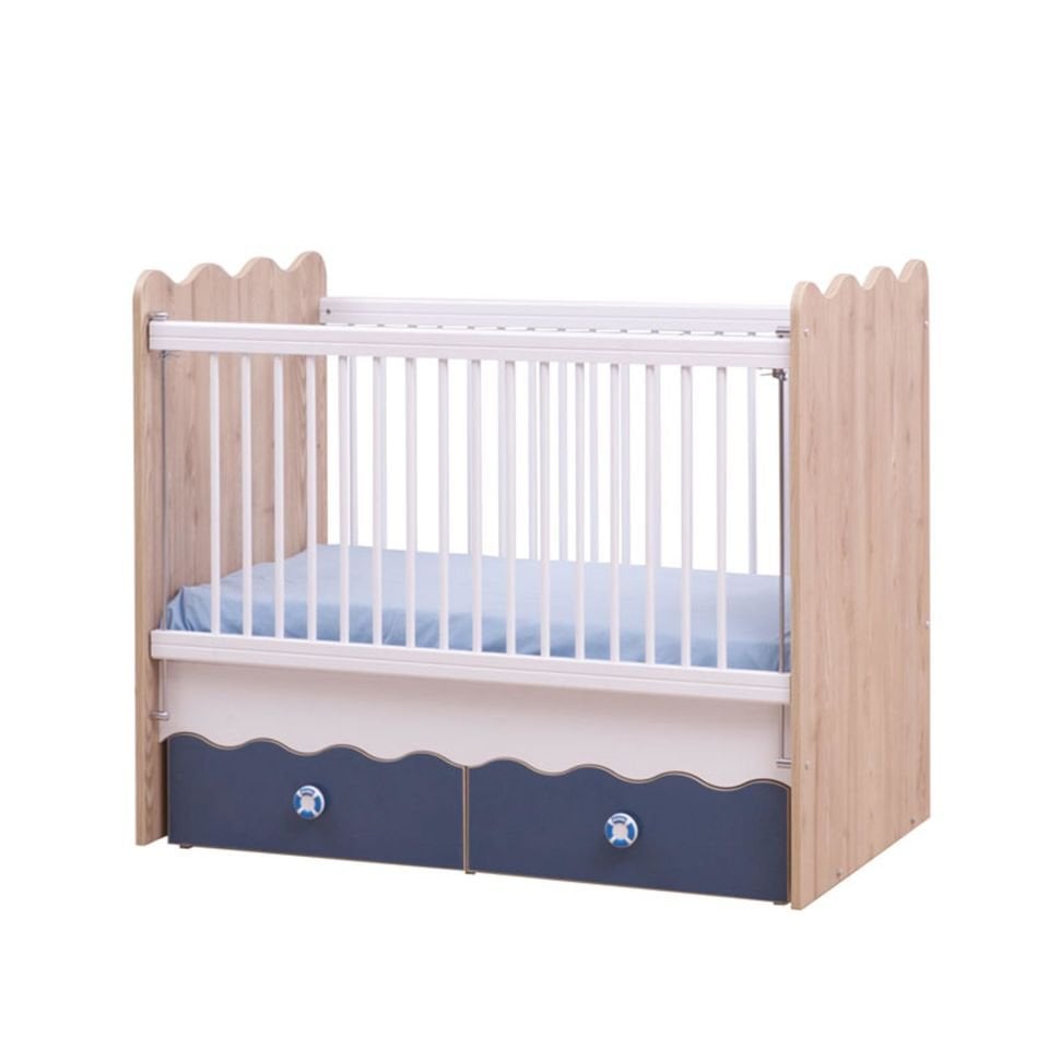 Ada Sallanır Bebe Karyolası 60 x 120 (Düz Beyaz)