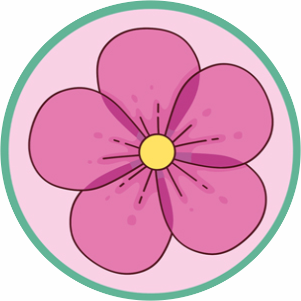 Çiçekli Yuvarlak Halı (Pembe)