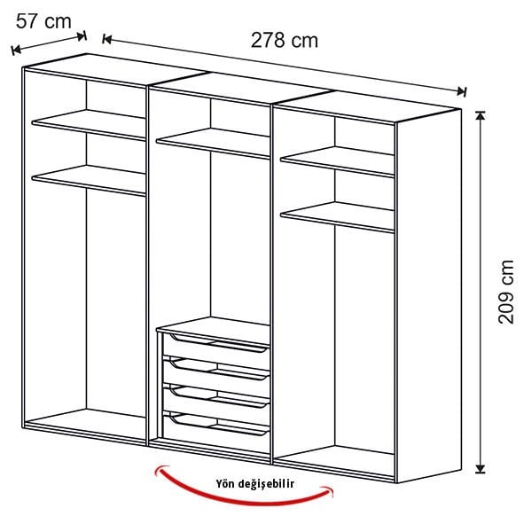 Puzzle Pera 6 Kapılı Dolap + 2K İç Çekmece 609