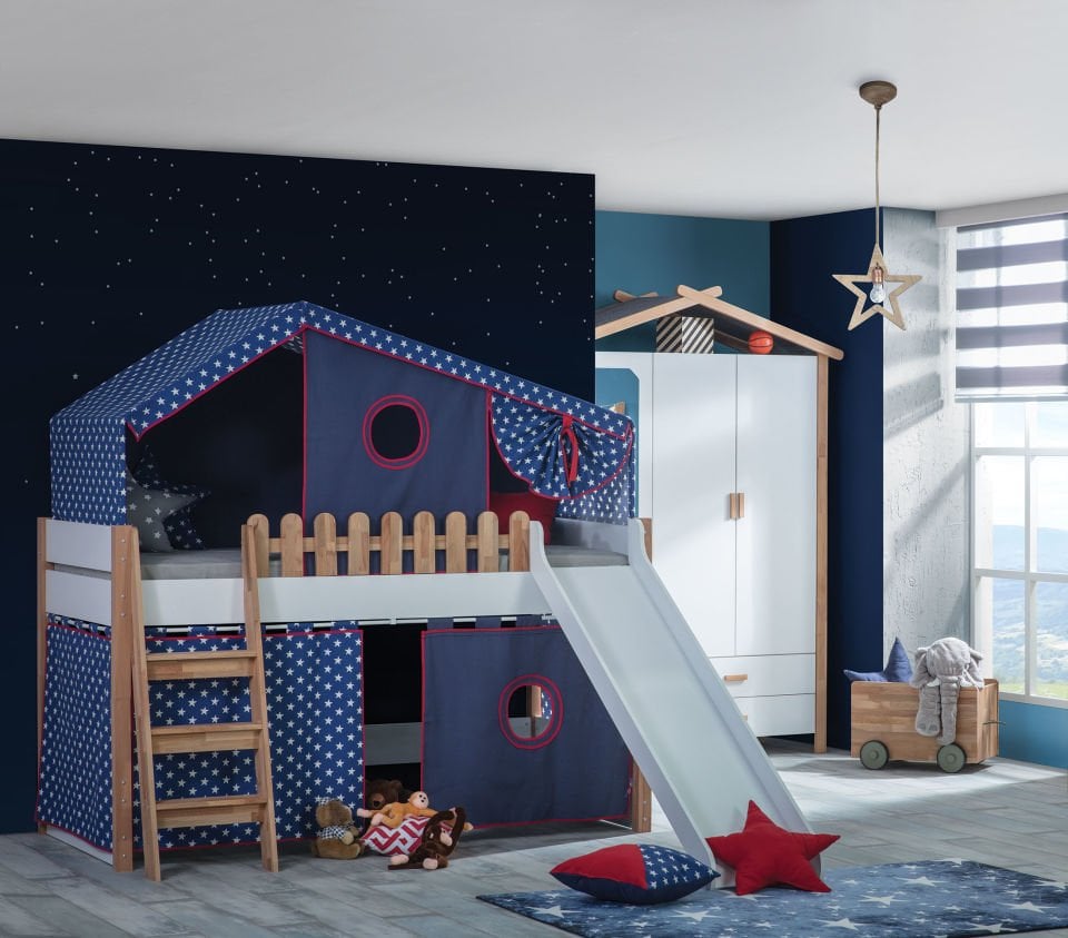 My House Ahşap Kaydıraklı Oyun Evi 90 x 200