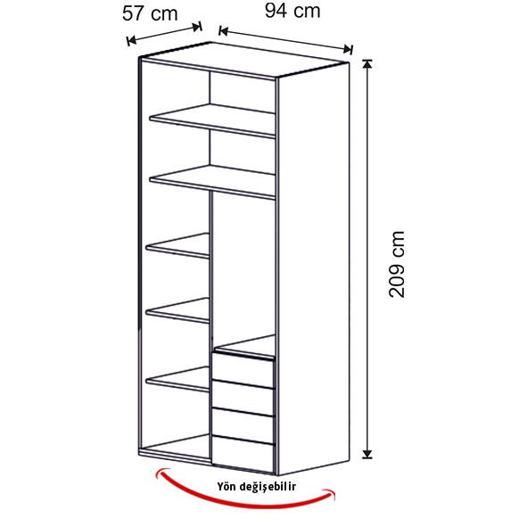 Puzzle Aura 2 Kapılı Dolap 206