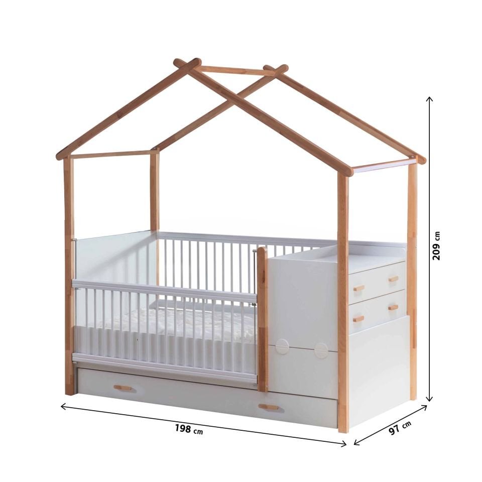 My House Büyüyen Bebe Karyolası 80 x 180