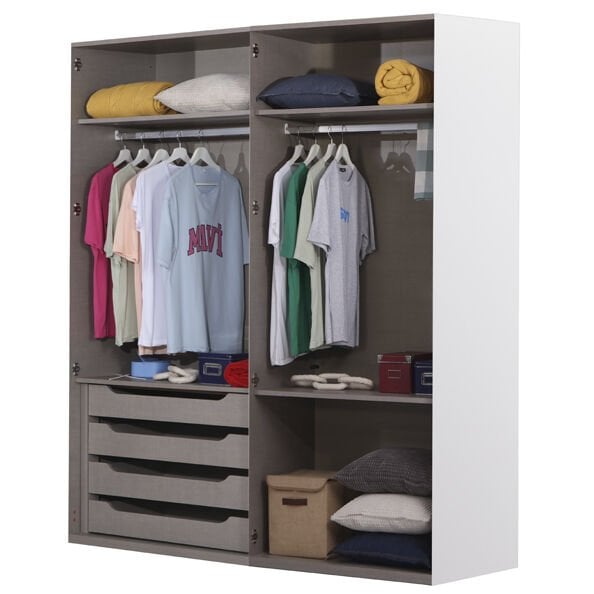 Puzzle Atlas White 4 Kapılı Dolap 404 + 2K İç Çekmece