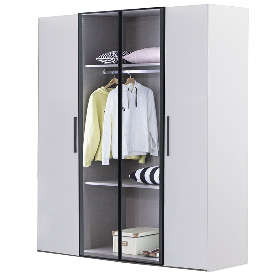 Puzzle Atlas White 4 Kapılı Dolap 434