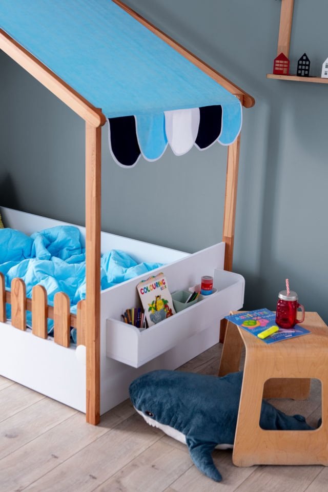 My House New Ahşap Ev Karyola 90 x 200 Montessori
