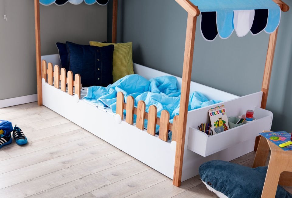 My House New Ahşap Ev Karyola 90 x 200 Montessori