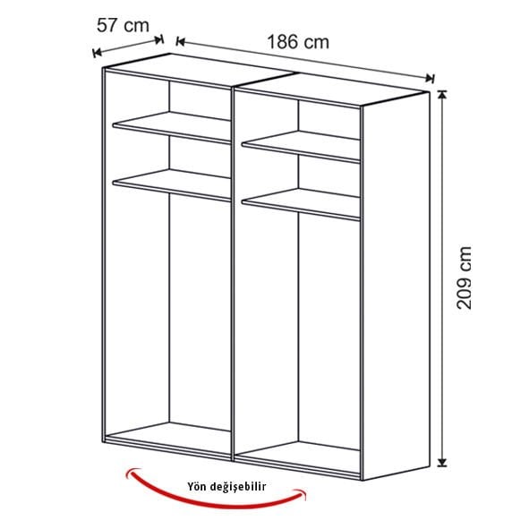 Puzzle Loft 4 Kapılı Dolap 401