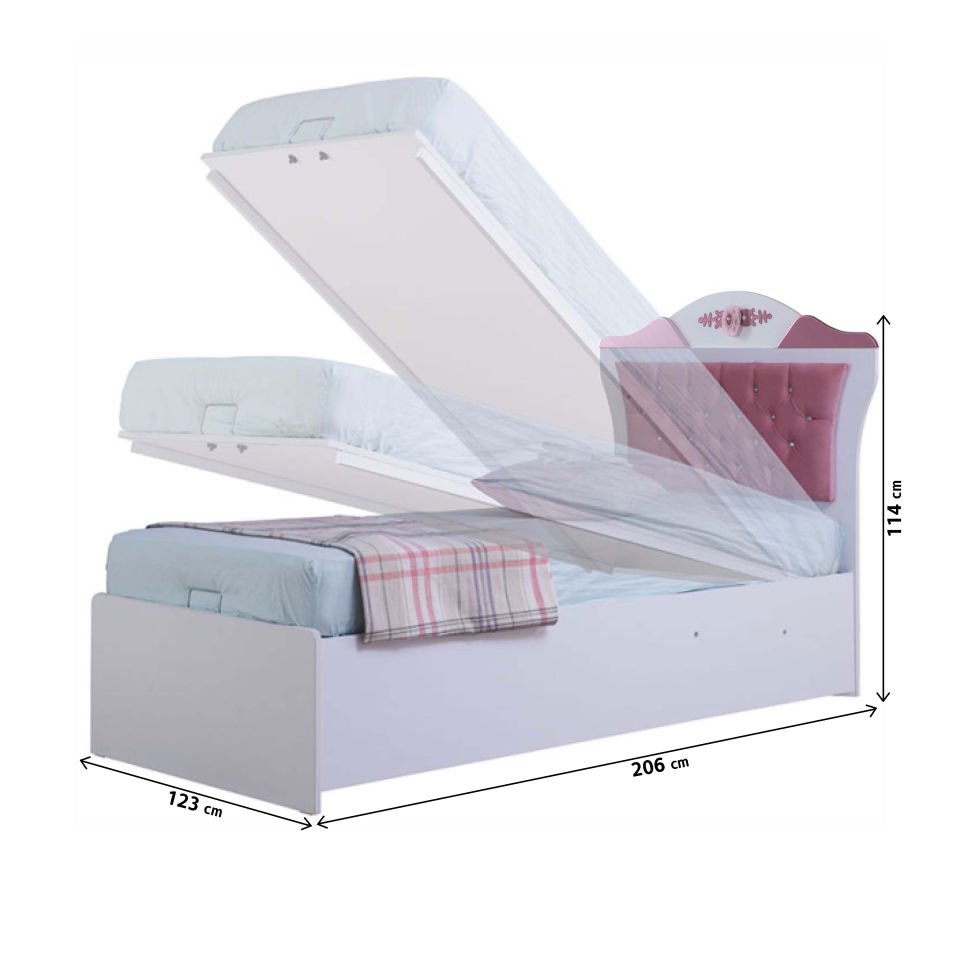 Prenses Bazalı Karyola 100 x 200