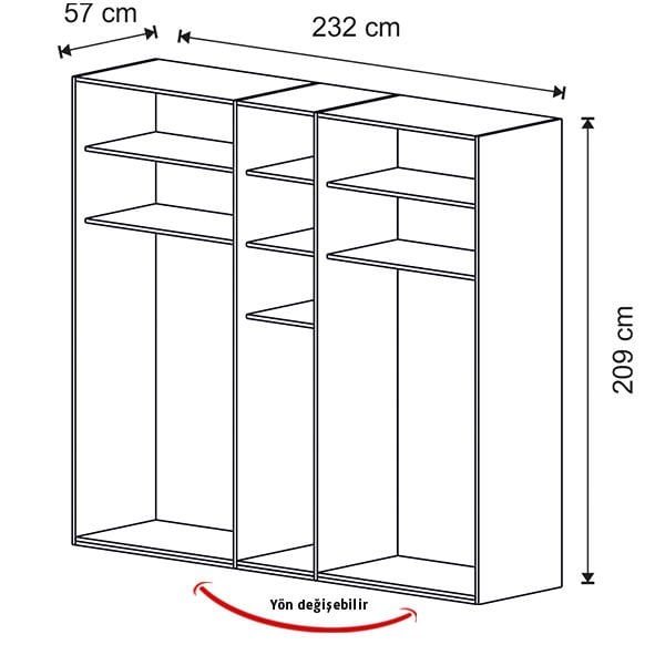 Puzzle Loft 5 Kapılı Dolap 504