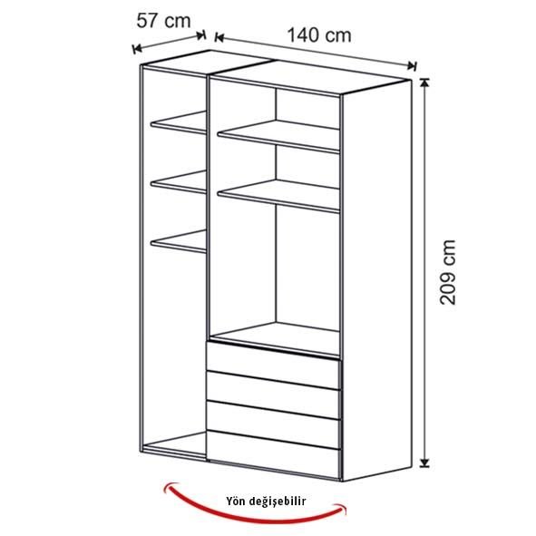 Puzzle My House 3 Kapılı Dolap 307