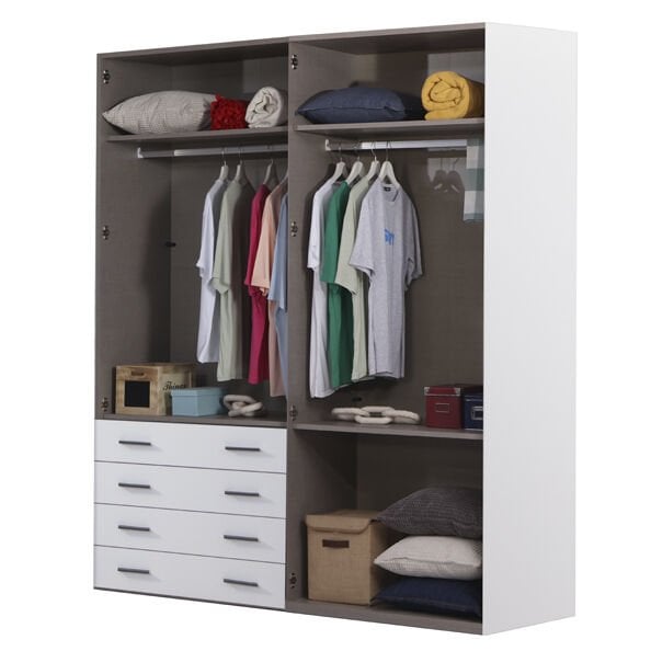 Puzzle Atlas White 4 Kapılı Dolap 406