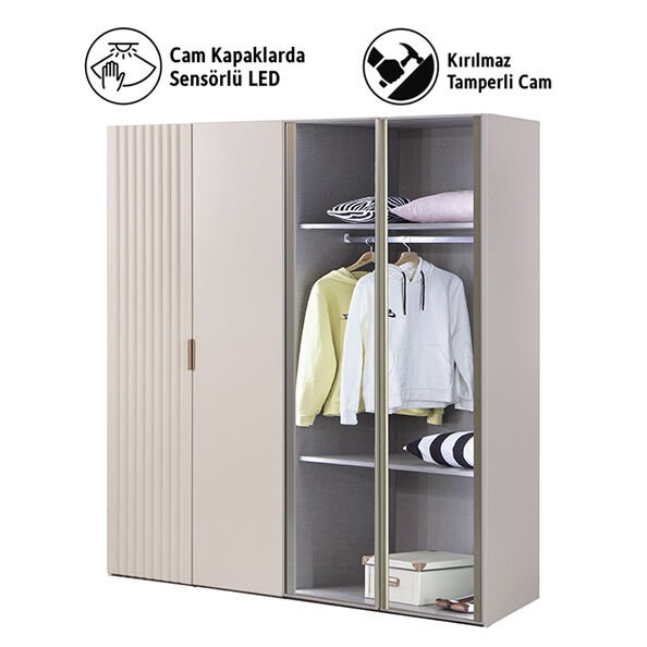 Puzzle Pera 4 Kapılı Dolap 404