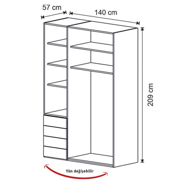 Puzzle Isabella 3 Kapılı Dolap 306