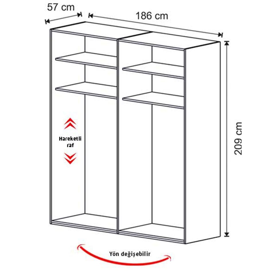Puzzle Loft 4 Kapılı Dolap 404