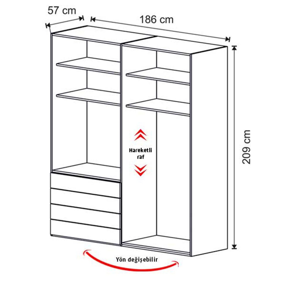Puzzle My House 4 Kapılı Dolap 406