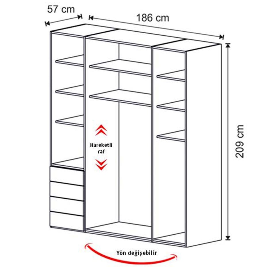 Puzzle My House 4 Kapılı Dolap 436