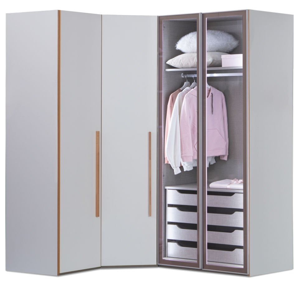 Puzzle My House 4 Kapılı Köşe Dolap 833 + 2K İç Çekmece