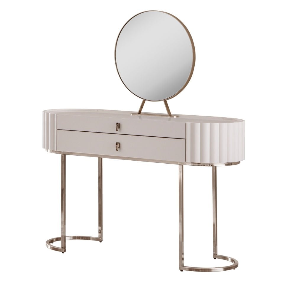 Pera Metal Ayaklı Şifonyer (Vizon-Bej)