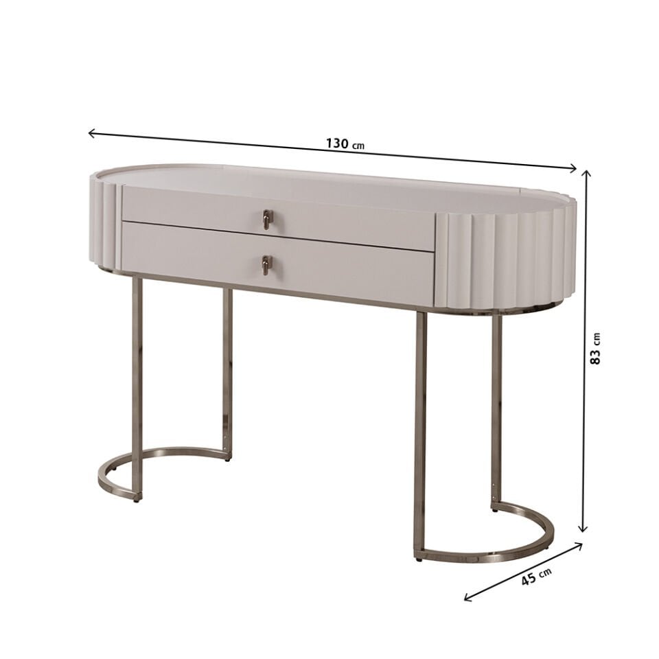 Pera Metal Ayaklı Şifonyer (Vizon-Bej)