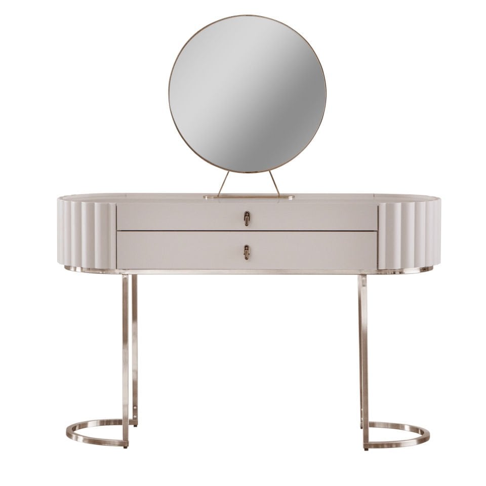 Pera Metal Ayaklı Şifonyer (Vizon-Bej)