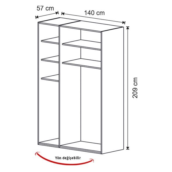 Puzzle Loft 3 Kapılı Dolap 304