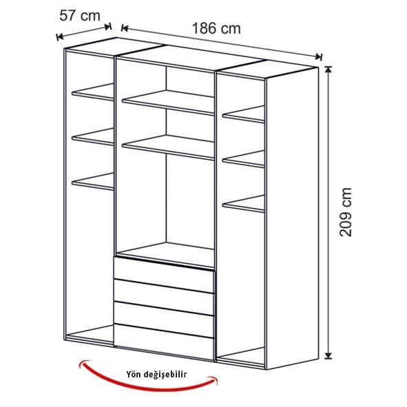Puzzle Loft 4 Kapılı Dolap 438