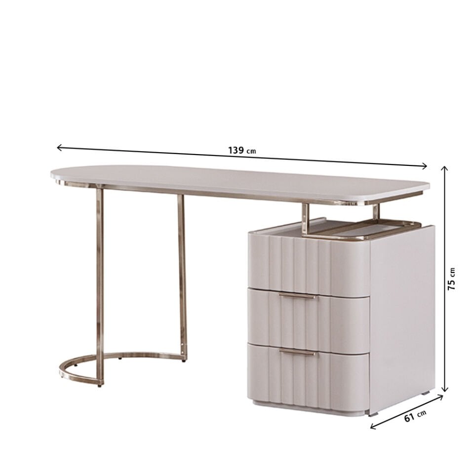 Pera Çalışma Masası (Vizon-Bej)