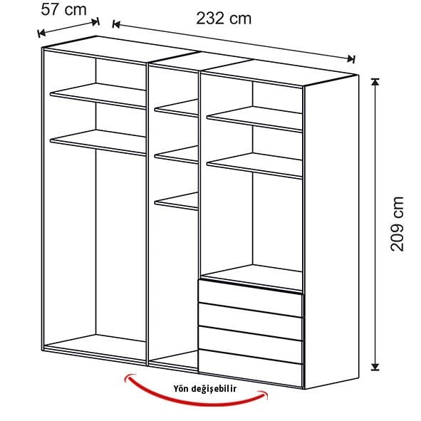 Puzzle Loft 5 Kapılı Dolap 513