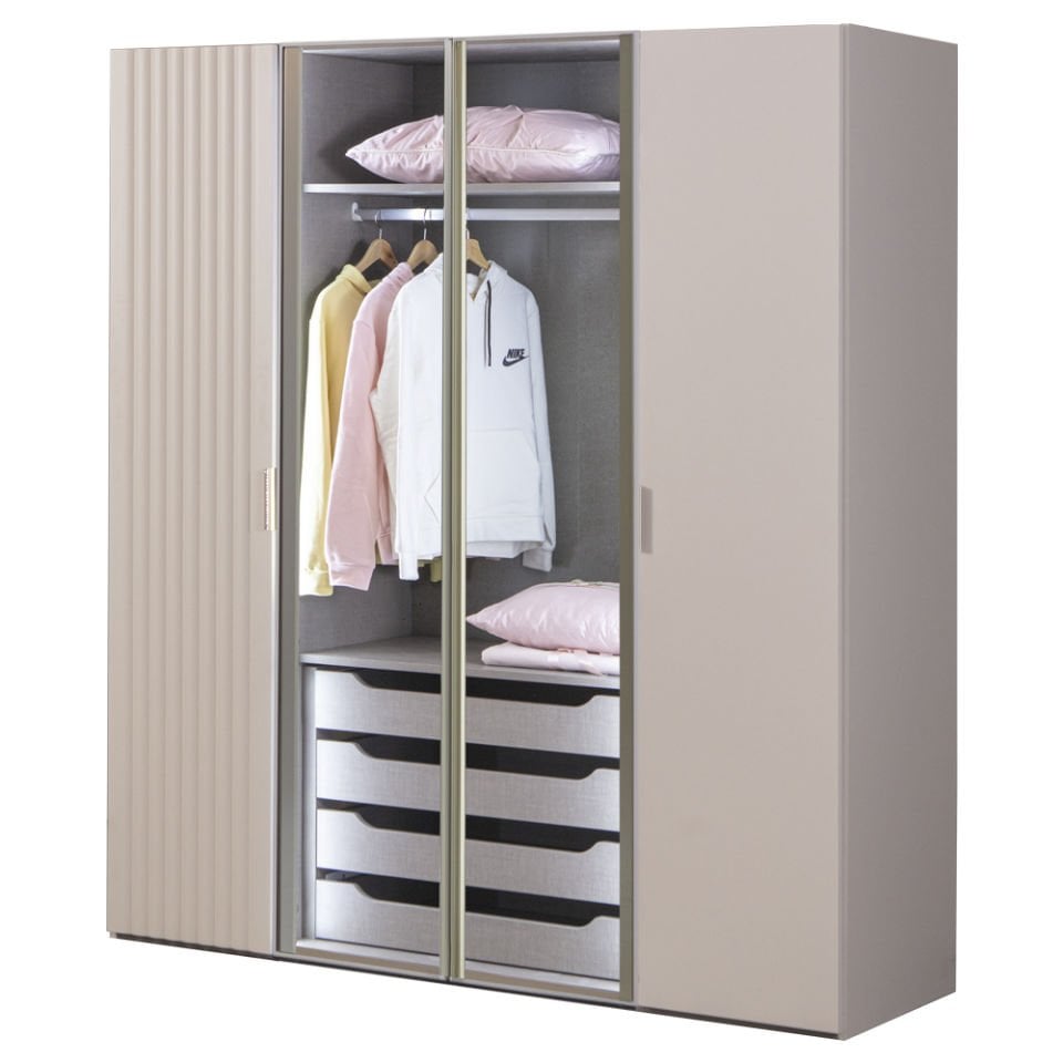 Puzzle Pera 4 Kapılı Dolap 434 + 2K İç Çekmece